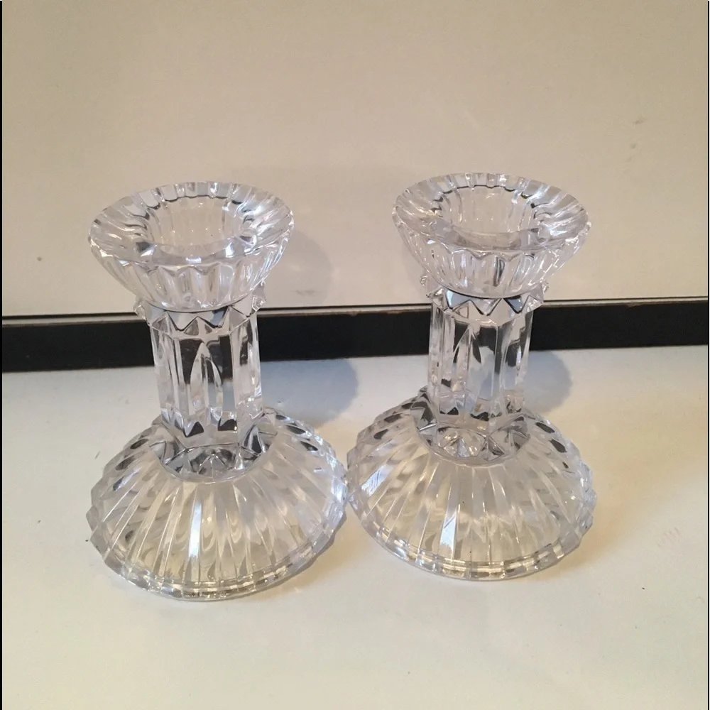 Pair of Mikasa 4”Crystal Candle Stick Holders